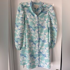 New With Tags Sail To Sable Scalloped Dress in Shadow Leaves, Size Small